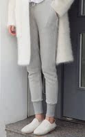 u2005 秋冬新款女士加绒休闲卫裤 纯色百搭修身显瘦款长裤