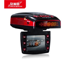 最新款征服者CX-889S电子狗高清行车记录仪1080P汽车安全预警仪