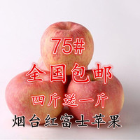 2015烟台栖霞红富士苹果75# 新鲜水果绿色无公害包邮5斤装