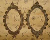 欧洲收藏品 家居工艺品纯铜画框一对装饰品尺寸18*11*1.5cm B0026