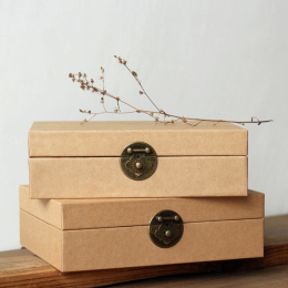耳闻 / 复古高档礼品盒包装盒  长方形牛皮纸盒 宝藏收纳礼品盒