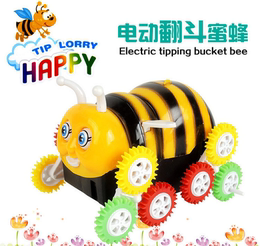 小蜜蜂翻斗车 新品电动玩具车 自动翻转儿童电动车地摊玩具批发