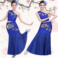 新款傣族舞蹈演出服装孔雀舞服装少数民族服装鱼尾裙表演服成人女