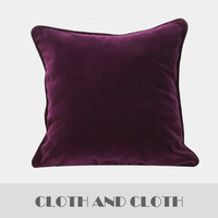 布和布家纺 现代欧式新古典紫色纯色绒靠包靠垫抱枕 家居沙发腰枕