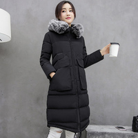 反季促销2016冬装新款韩版棉衣女中长款修身显瘦加厚羽绒棉服外套