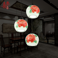 中式古典餐厅吊灯陶瓷吊灯阳台灯过道玄关走道吊灯景德镇薄胎瓷