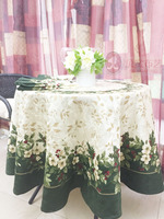 178CM圆形桌布 美式乡村田园花卉圣诞台布餐桌方桌布茶几垫布艺