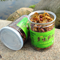 新款包装开袋即食休闲多味花生笋干丝500g好吃的美味零食杭州特产