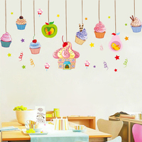 冰淇淋贴纸玻璃橱窗蛋糕墙贴儿童房背景墙装饰幼儿园甜品墙角贴画