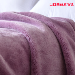 出口珊瑚绒毯加厚保暖毛巾被午睡空调毯纯色毛毯床单冬季铺床毯子