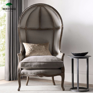 出口北欧家具 美式法式实木单人休闲布艺沙发 小户型沙发椅太阳椅