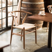 Y椅实木中式餐椅北欧简约现代设计师椅 扶手圈椅休闲椅咖啡厅桌椅