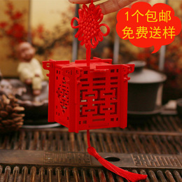 创意婚礼喜糖盒 中国风结婚喜糖盒木盒 中式个性木头灯笼喜糖盒子