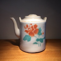老茶壶白色老瓷壶提梁壶民俗老物件花器花瓶CH001