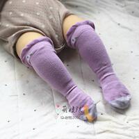 梦幻紫色 女宝宝高筒袜婴幼儿松口小腿袜无骨6-18个月公主袜