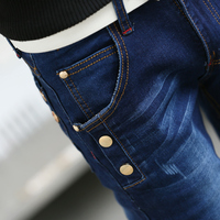 2015春夏男士薄款牛仔裤韩版修身型小脚裤男青少年弹力休闲铅笔裤