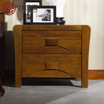实木家具卧室套房家具床头柜胡桃木现代中式简约储物柜收纳柜