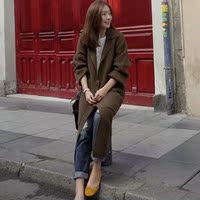 韩国2016秋冬女装新款宽松大码针织开衫大衣超长款加厚毛衣外套女