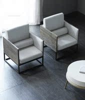 盛德新款北欧铁艺实木沙发比利时现代乡村扶手椅创意个性沙发椅
