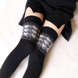 秋冬羊绒打底袜套女士长筒袜过膝袜保暖高筒袜羊毛袜子护膝堆堆袜