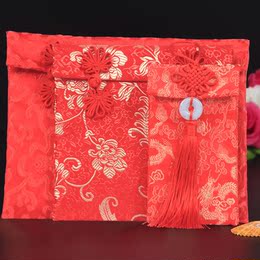 结婚用品批发中式创意绸缎布艺锦缎红包压岁改口万元布大红包红袋