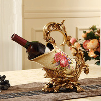 欧式红酒架复古家居创意树脂结婚礼礼物客厅工艺品酒柜装饰品摆件
