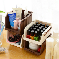 日本进口叠加式迷你桌面收纳盒办公桌杂物整理盒文具化妆品收纳盒