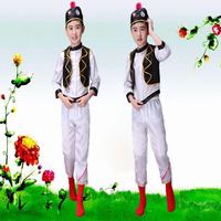幼儿童新疆舞蹈演出服装女少儿少数民族表演服饰印度舞台服装男童