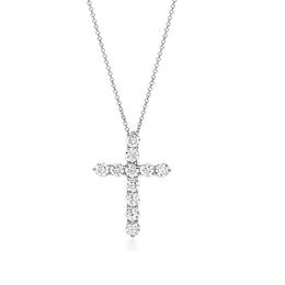 S925纯银项链水晶钻基督教十字架吊坠 林心如同款女锁骨短款