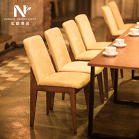 北欧简约实木餐椅 酒店餐厅西餐厅咖啡厅桌椅 创意主题定制餐桌椅