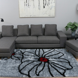 馨适居时尚韩国丝长方形地毯现代简约地毯客厅卧室茶几图案地毯