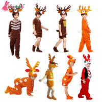 圣诞节小鹿成人儿童动物演出服装幼儿园梅花鹿麋鹿动物造型表演服
