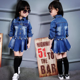 2016女童秋季牛仔套装4新款5外套3儿童6韩版上衣7岁牛仔裙二件套