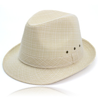 帽子男士春夏季礼帽老年人秋天遮阳帽爵士帽亚麻单款老人帽绅士帽