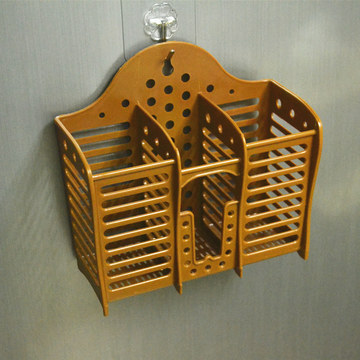 三格筷子筒加厚塑料筷架免钉吸盘壁挂式餐具沥水架筷笼篓厨房用品
