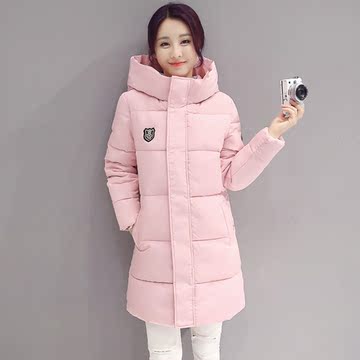 2016新款韩版羽绒棉服女中长款修身大码加厚连帽气质学生冬装外套
