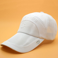白色鸭舌帽夏季男女棒球帽春秋学生运动帽透气速干太阳帽防嗮网帽