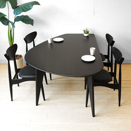 实木餐桌一桌四椅北欧宜家现代简约小户型白橡木餐桌椅组合黑色
