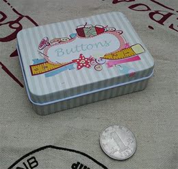 韩国可爱卡通复古马口铁盒 首饰礼品卡片糖果收纳小铁盒子针线包