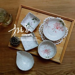 特价 手绘日韩陶瓷餐具 雪花釉岸本烧调料酱油蘸料小方碟