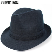 中老年绅士帽 男士帽子夏季布料礼帽男中年毡帽春秋老人帽爵士帽