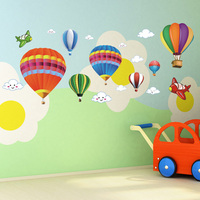 包邮热气球墙贴纸墙贴画自粘可移除客厅卧室电视墙儿童房可爱卡通