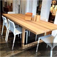 北欧乡村北欧咖啡茶餐厅桌椅实木家具原木复古铁艺餐桌书桌会议桌