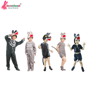 圣诞节幼儿动物表演服装大灰狼与小红帽服饰儿童卡通动物演出服装