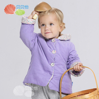 贝贝怡冬季婴儿外套上衣保暖灯芯绒女宝宝加厚棉衣棉服0-1-3-5岁