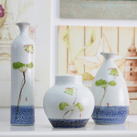 新古典复古陶瓷手绘花瓶台面花艺套装摆件客厅家居工艺品软装饰品