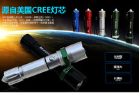 手电筒进口GREE Q5超亮灯珠 自然光 安全锤强光 机械变焦手电筒