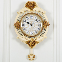 客厅静音复古艺术时钟丽盛美式挂钟欧式古典个性挂表装饰墙上壁钟