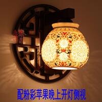喜泰现代中式实木艺陶瓷壁灯LED墙灯床头灯楼梯过道灯镜前灯