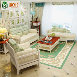 田园韩式实木沙发 大小户型客厅组合布艺简约沙发 欧式地中海沙发